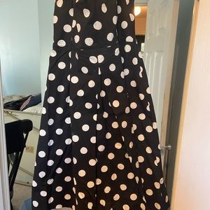 Black and white polka dot dress pinup